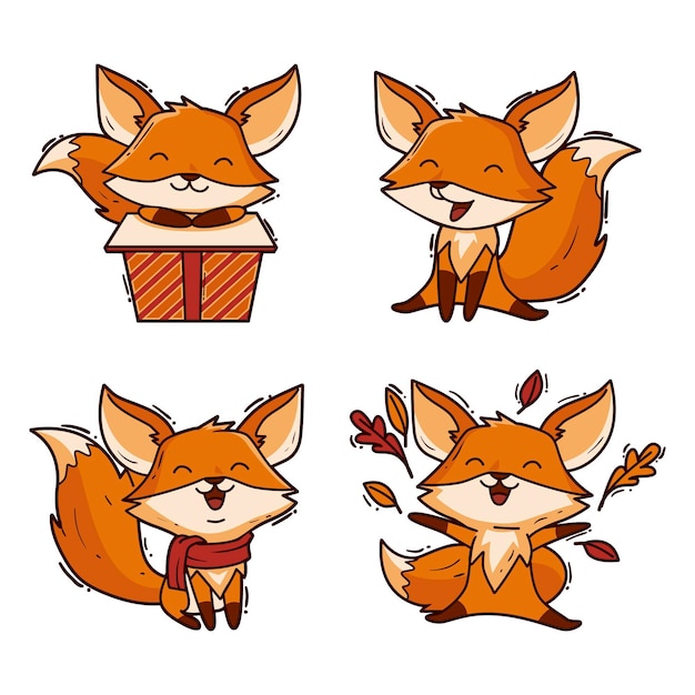 Cartoon Fox Vector Templates – Free Download