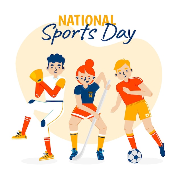 Hand Drawn National Sports Day Illustration