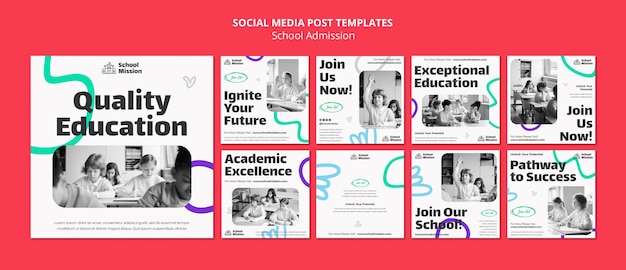 School Admission Instagram Posts Template – Free Download