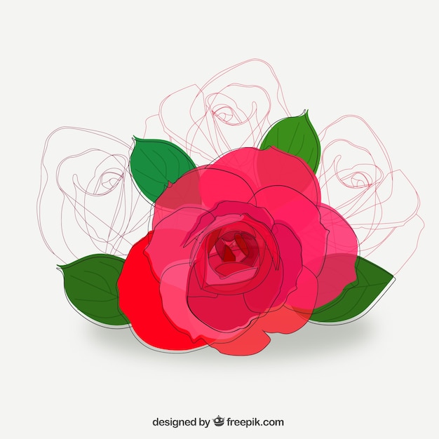 Vector Templates: Sketchy Rose