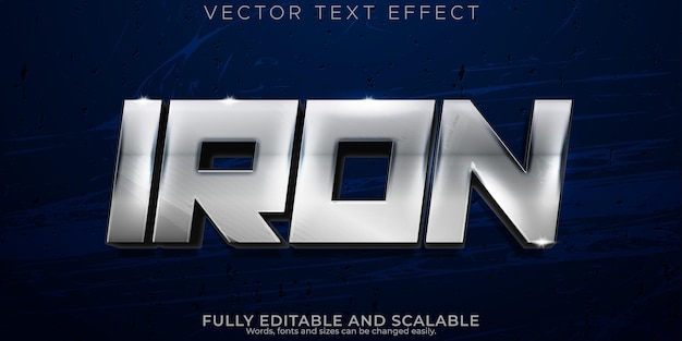 Editable Metallic and Shiny Iron Text Effect Style