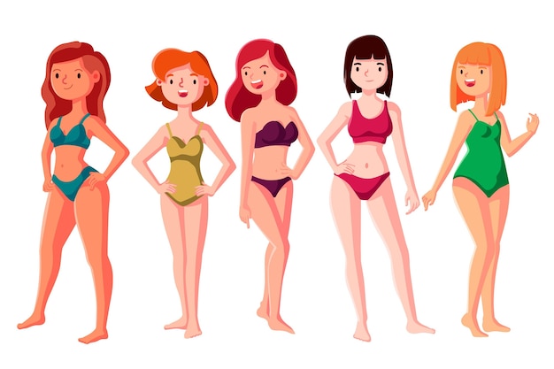 Types of Female Body Shapes: Free Download Vector Templates