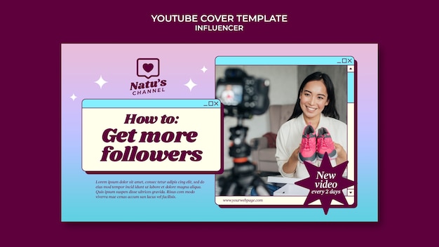 Youtube Cover Template for Social Media Influencer