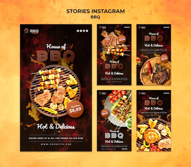 Instagram stories collection for barbecue – Free Stock Photos