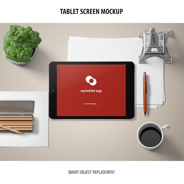 Tablet Screen Mockup: Free Download PSD Template