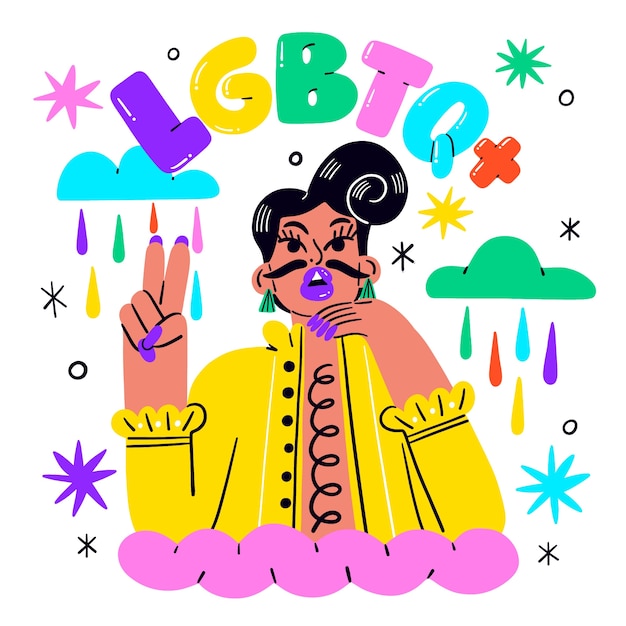 Flat Vector Illustration for LGBTQI Pride Month Celebration