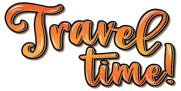 Travel Time Hand Drawn Lettering Logo – Free Stock Photo