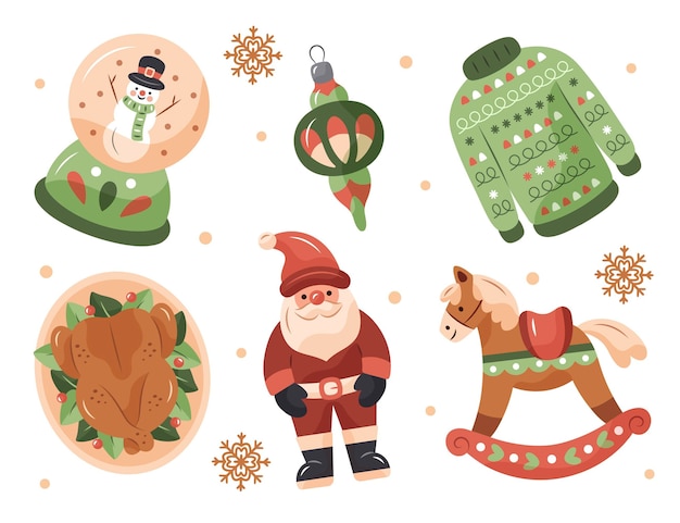 Hand Drawn Christmas Element Collection for Free Download