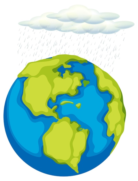 Earth with Rain Cloud Vector Templates – Free Download