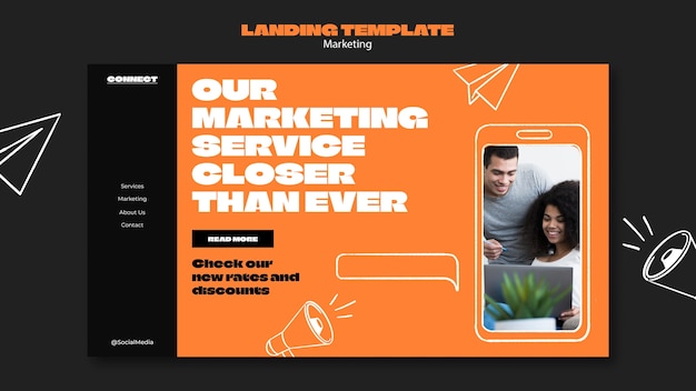 Hand Drawn Marketing Strategy Landing Page Free Download