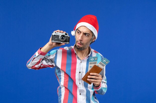 Expressive young man posing for Christmas