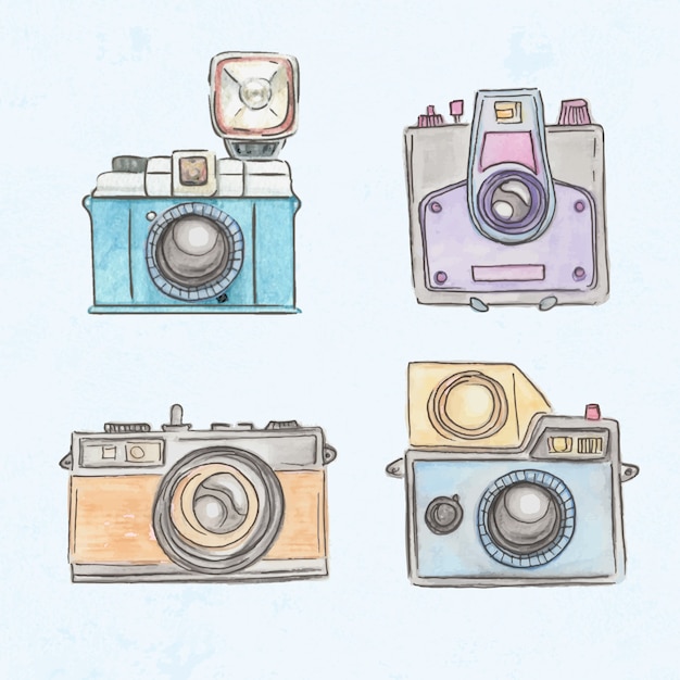 Hand Painted Vintage Polaroid Cameras