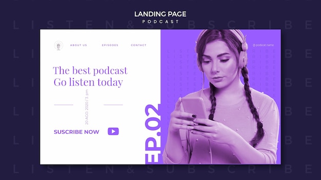 Podcast Concept Landing Page Template