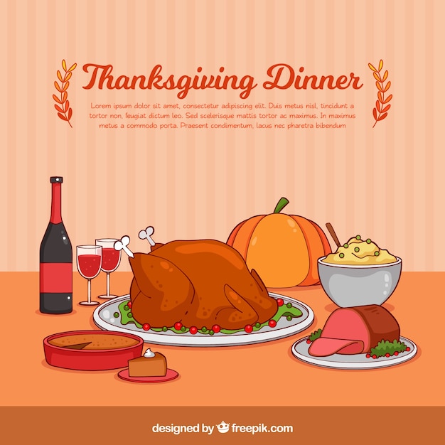 Retro Thanksgiving Dinner Background – Free Download Stock Photo