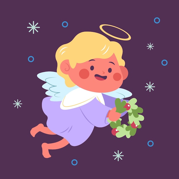 Christmas Angel in Flat Design