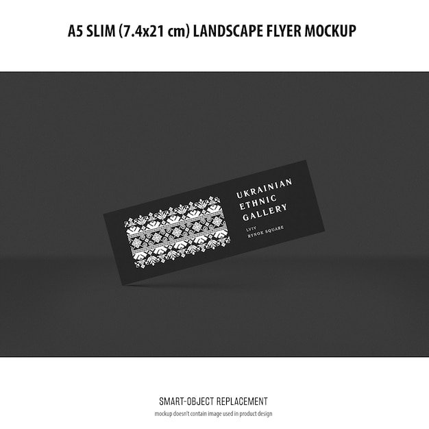 A5 Slim Landscape Flyer Mockup Free Download