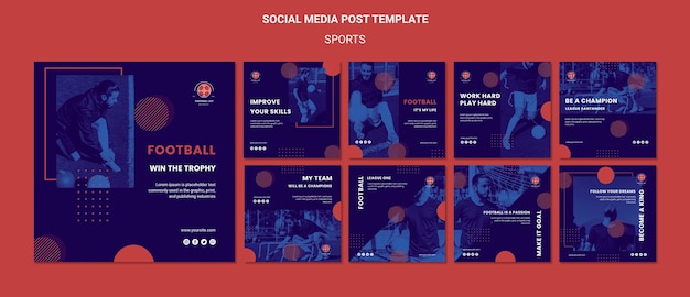 Football Player Social Media Posts Template