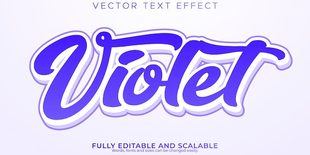 Violet Text Effect Flower and Purple Text Style