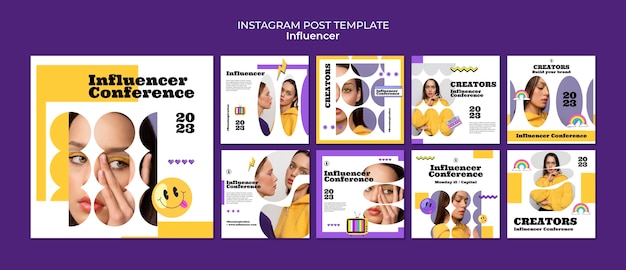 Flat design influencer template