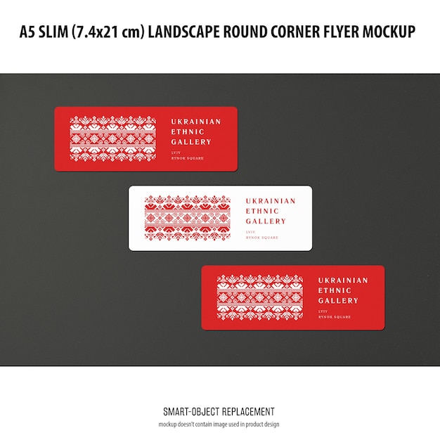 A5 Slim Landscape Flyer Mockup for Free Download