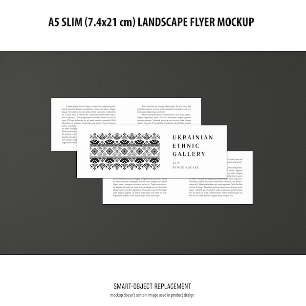 A5 Slim Landscape Flyer Mockup