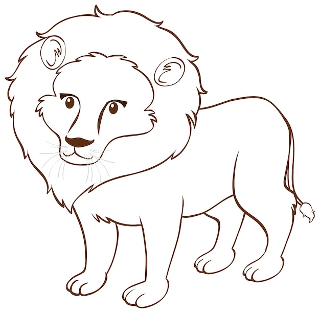 Lion in simple doodle style free download