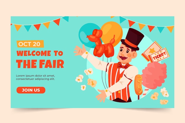 Vector Template: Flat Fair Webinar Template