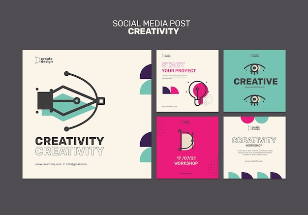 Creativity Concept Social Media Post – Free Download PSD Template