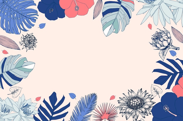 Flat Floral Background Free Download