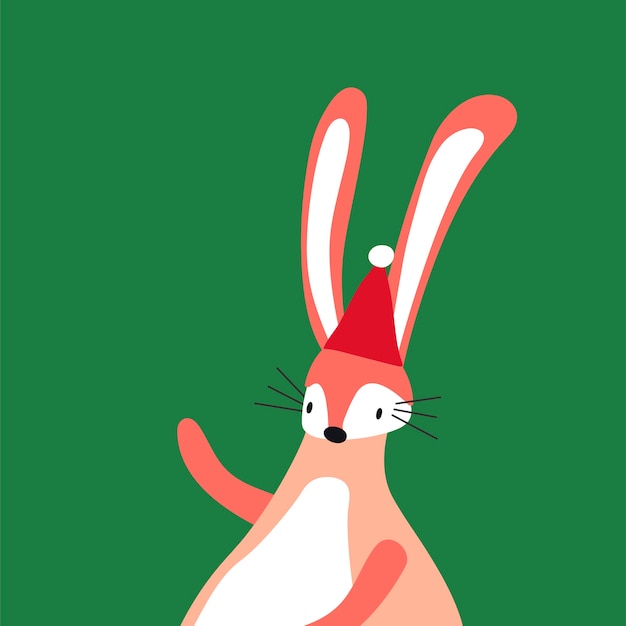 Pink Rabbit Cartoon Style Vector Template – Free Download