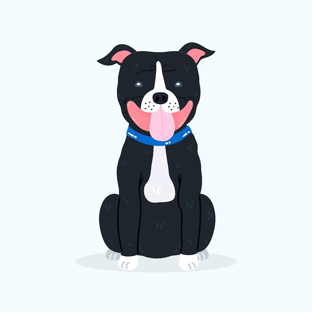 Cartoon Little Pitbull Illustration