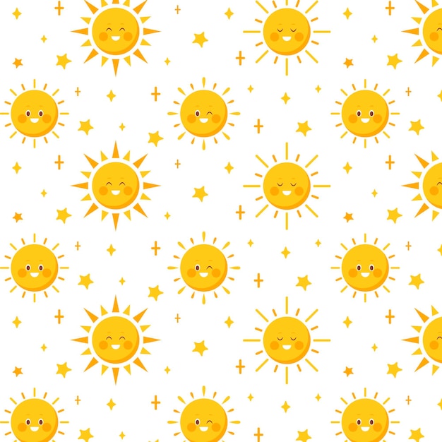 Flat Design Sun Pattern