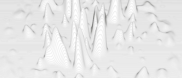 Abstract Background with Distorted Line Shapes on White