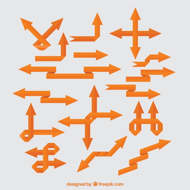 Orange Paper Arrows Free Download â Vector Templates