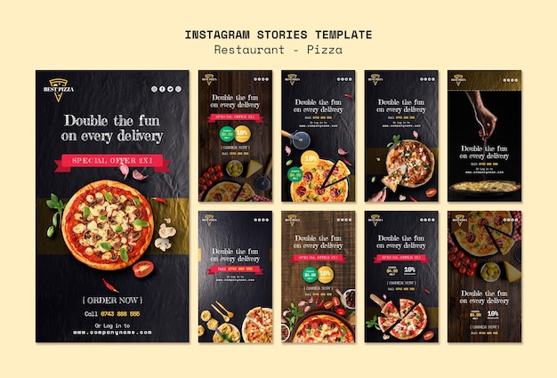 Instagram stories for pizza restaurant