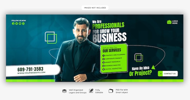 Digital Marketing Agency and Corporate Facebook Cover Template