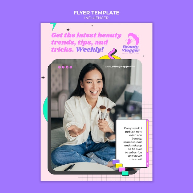 Memphis Style Influencer Print Template