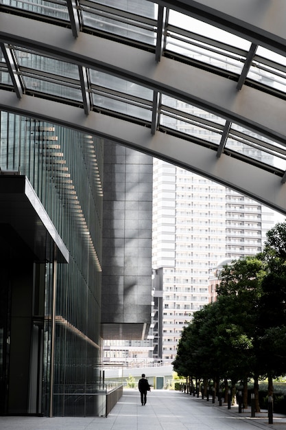 Silhouette of person in the city