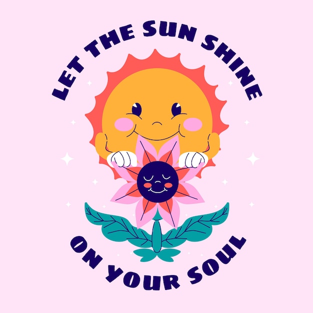 Cute Positive Vibes Illustration for Free Download