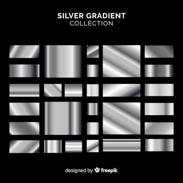 Silver Gradient Collection – Free Vector Templates for Download