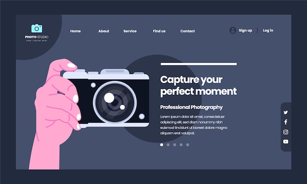 Minimal Photography Studio Landing Page Templates