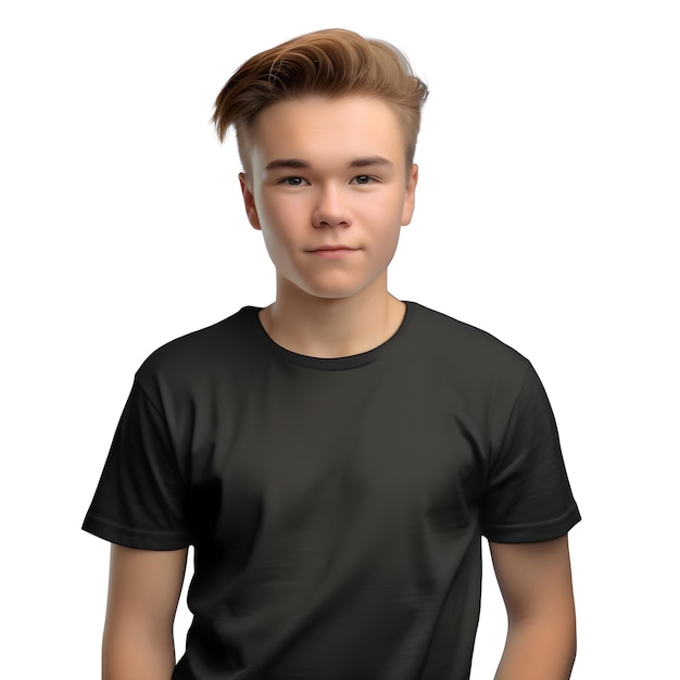 Teenager Boy 3D Rendering Isolated on White Background with Clipping Path