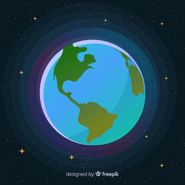 Lovely Planet Earth with Flat Design Vector Templates for Free Download