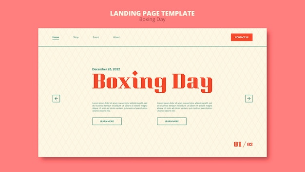 Boxing Day Celebration Landing Page