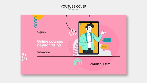 Flat Design Education Concept YouTube Cover