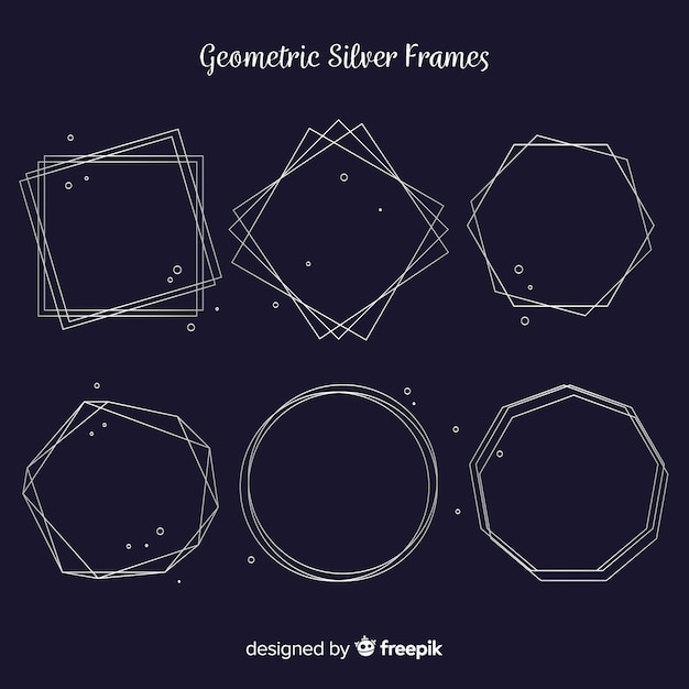 Silver Geometric Frame Pack – Free Download for Vector Templates