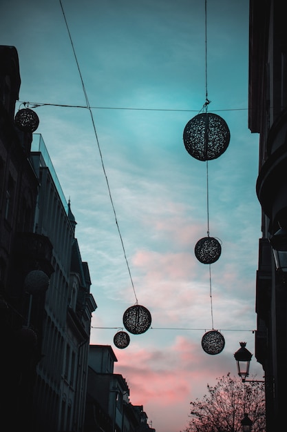 Beautiful Decorations on Street with Sunset Sky – Free Stock Photo Download