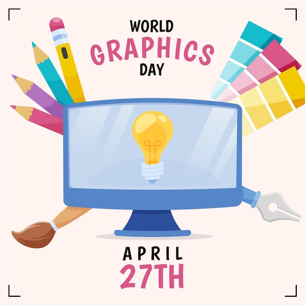 Hand Drawn World Graphics Day Illustration