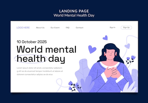 World Mental Health Day Landing Page Template