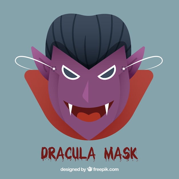 Vampire Mask Flat Design Vector Template – Free Download